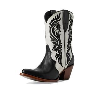 Ariat Womens Antonia Western Mid Calf Boots US 7 M Black White Leather NIB